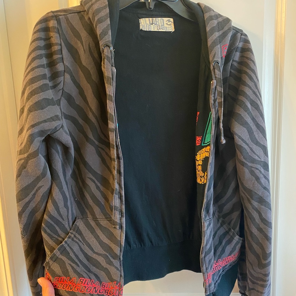 Reversible Billabong zip up sweater jacket S/M